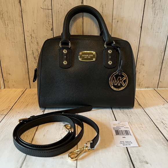 Michael Kors Handbags - Michael Kors Small Saffiano Black Leather Satchel